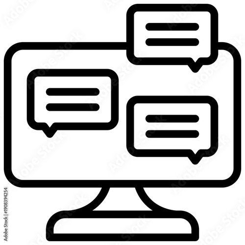 online chat talk community social network simple line icon