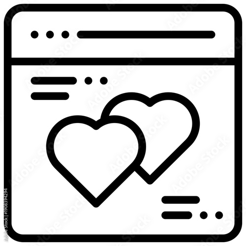 online dating social network love simple line icon