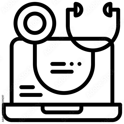 online doctor healthy health social network simple line icon