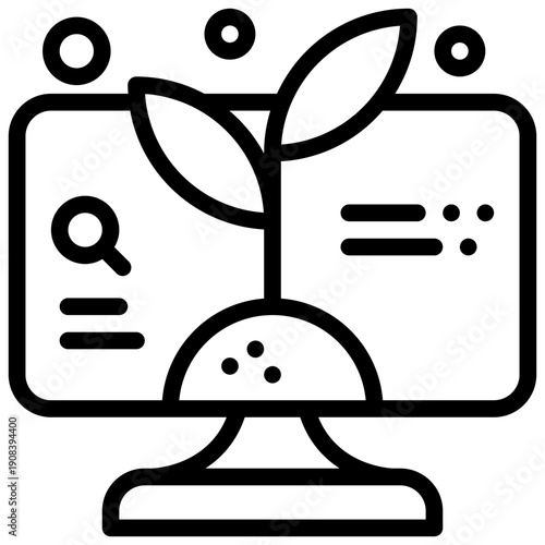 online science education learning knowledge agriculture plant simple line icon