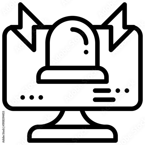 online warning danger alert network simple line icon