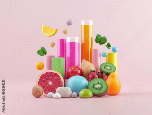 Wallpaper Mural 3D chart of major minerals and their food sources, educational visual for students Torontodigital.ca