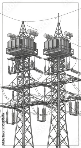 Electricity Pylons and Transmission Towers.