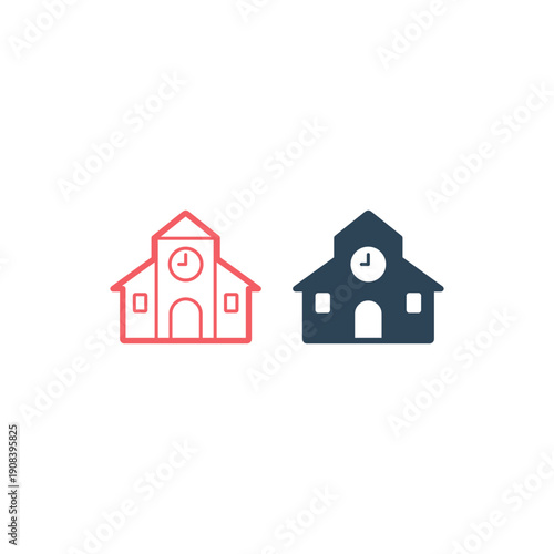 University icons set library sign symbol.