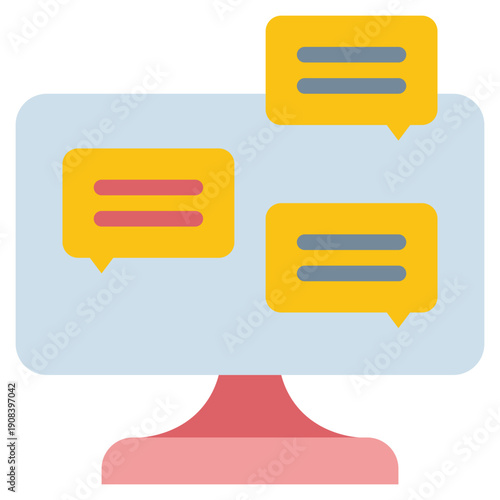 online chat talk community social network flat style icon