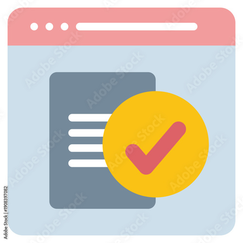 online check document paper report social network flat style icon
