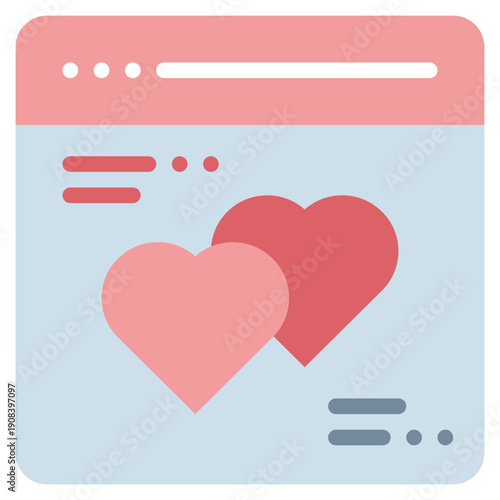 online dating social network love flat style icon