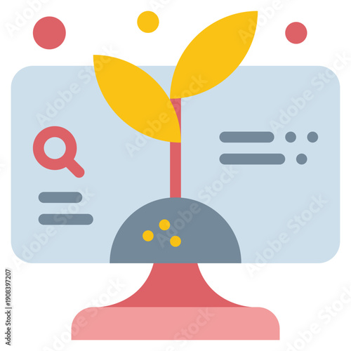 online science education learning knowledge agriculture plant flat style icon