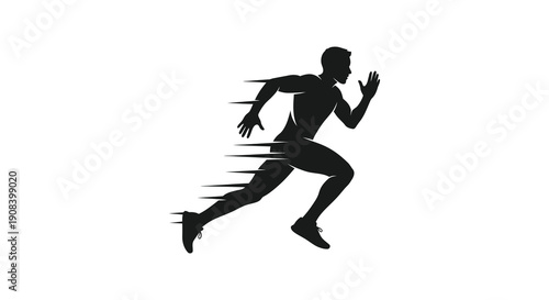 A dynamic silhouette of a man running at high speed evoking motion and athleticism high quality professional detailed