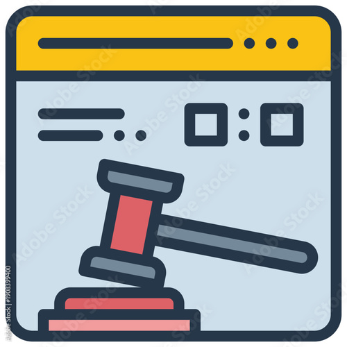 online auction bid buy social network filled outline icon