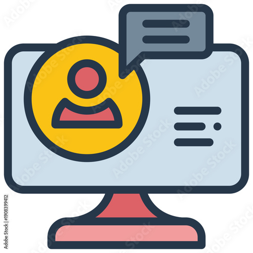 online chat personal talk community social network filled outline icon