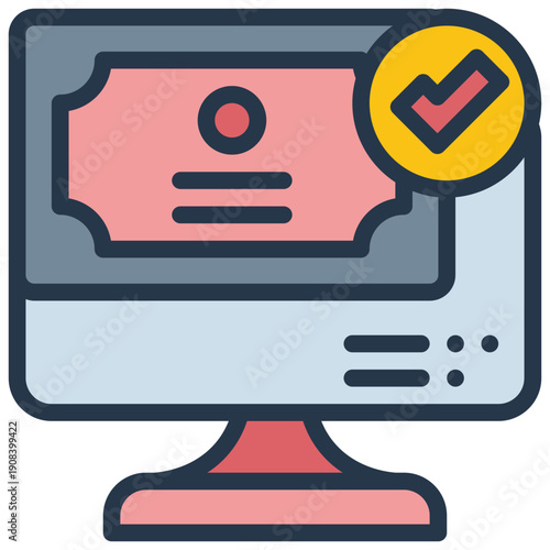 online certificate guarantee check network filled outline icon