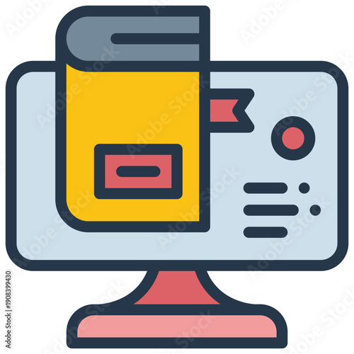 online book store shop network filled outline icon
