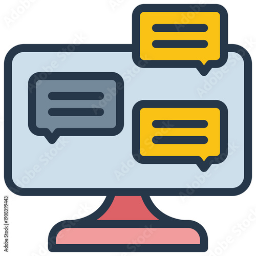 online chat talk community social network filled outline icon