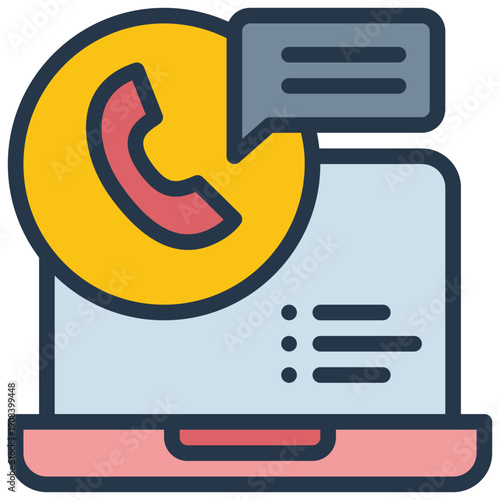online contact customer services phone network filled outline icon