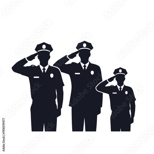 Police Officers Saluting - Symbol of Law Enforcement, Duty, and Respect