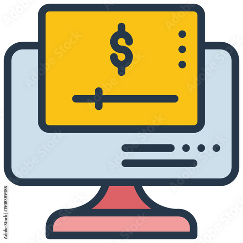 online media video creator income content filled outline icon