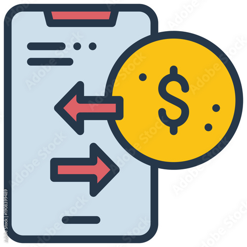 online money exchange transaction social network filled outline icon