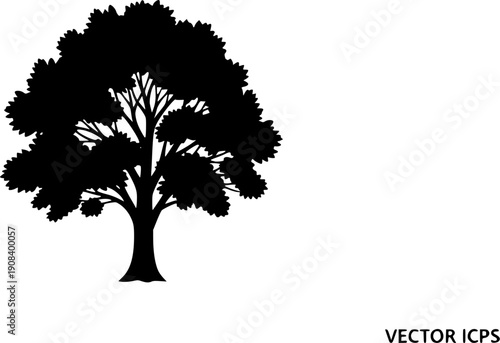 Tree silhouette icon collection, forest and pine tree vector set, nature foliage design bundle, simple black isolated tree shapes