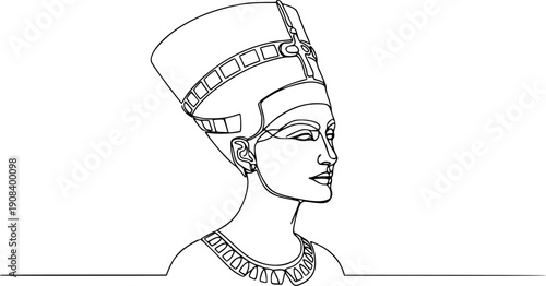 ancient egyptian queen nefertiti profile portrait vector logo icon