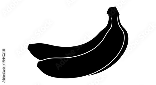 Silhouette of bananas, a simple illustration on a clean background from a straightforward viewpoint, Whisk_cead703a0ccc0eb8b7b464bc7faa23b4dr.eps