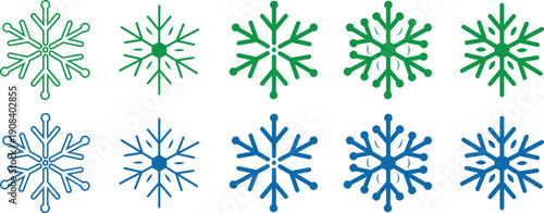collection of vector  distinct linear black snowflake icons sign. Modern frozen crystal and Christmas snowfall icon symbol.
