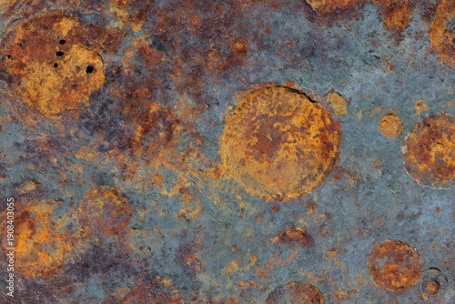 Aged Metal Texture Rusty Circles and Grunge Surface