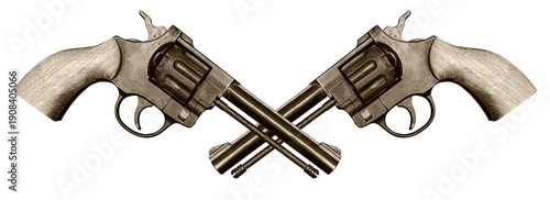 deux révolvers, PNG fond transparent