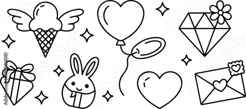 Cute seamless spring pattern with flowers birds and cartoon bunny rabbits in pink easter style