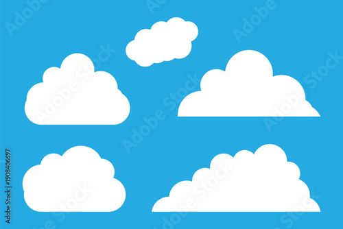 Set of clouds. Cloud icon. Vector illustration.