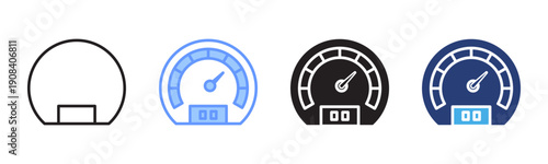 Speedometer icon set multiple style collection