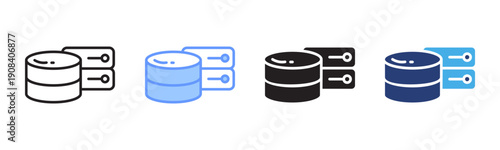 Database icon set multiple style collection