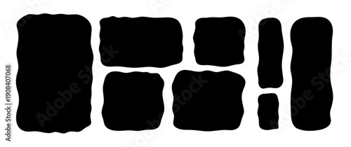 Organic rectangle shapes with irregular wavy edges. Useful for backgrounds, text framing and decorative sections.