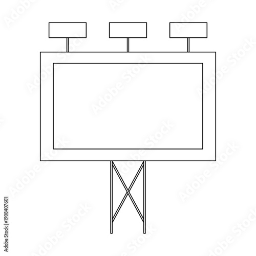 Modern Billboard Icon Set: Advertising, Promotion, Outdoor Marketing, Digital Display, Signboard, Poster, Urban Advertisement, Roadside Billboard, Large Display, Commercial Billboard.