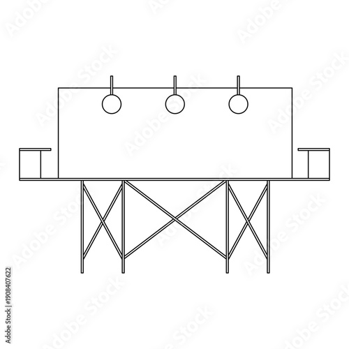 Modern Billboard Icon Set: Advertising, Promotion, Outdoor Marketing, Digital Display, Signboard, Poster, Urban Advertisement, Roadside Billboard, Large Display, Commercial Billboard.