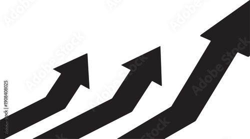 Black arrows pointing upwards on white background upward arrows growth