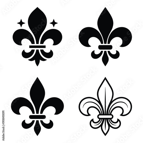 Elegant fleur de lis symbols in various designs