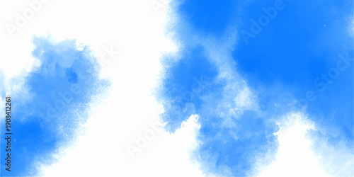 Image of colorful smoke plume and festive background. Realistic blue smoke or haze on a transparent background. abstract elegant hand painted watercolor background.