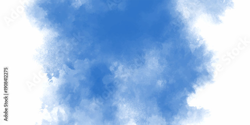 Image of colorful smoke plume and festive background. Realistic blue smoke or haze on a transparent background. abstract elegant hand painted watercolor background.