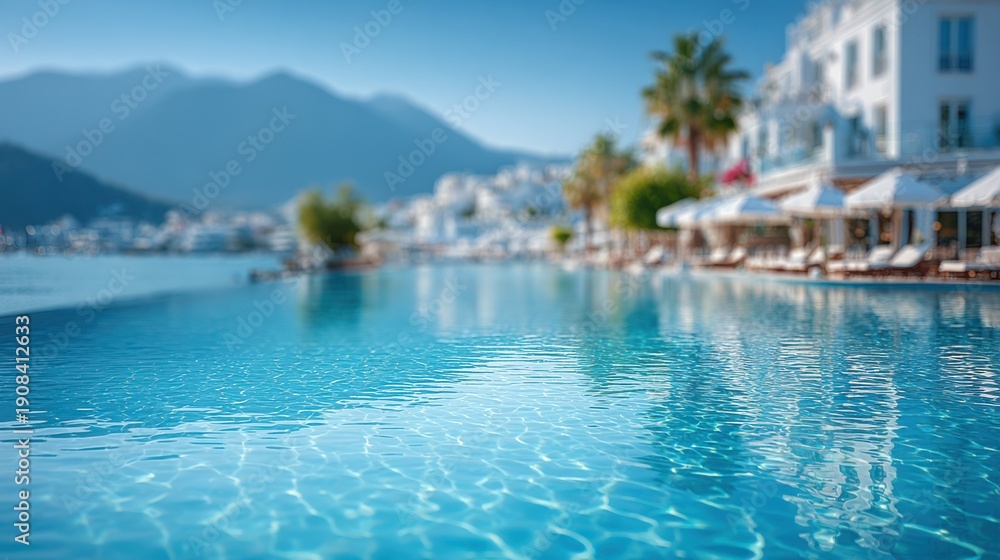 Fototapeta premium Blurred background of resort beach access and pathway.
