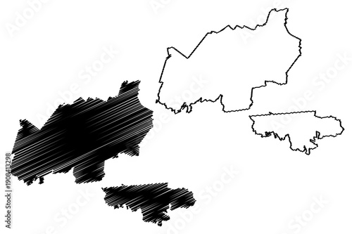 Olaine Municipality (Republic of Latvia, Administrative divisions of Latvia, Municipalities and their territorial units) map vector illustration, scribble sketch Olaine map