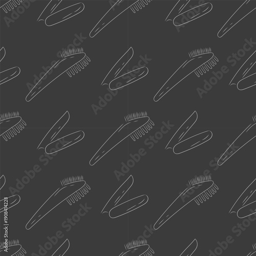 frame of barbershop equipment in doodle style