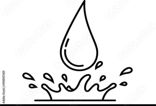 Water droplet splashing into a pool