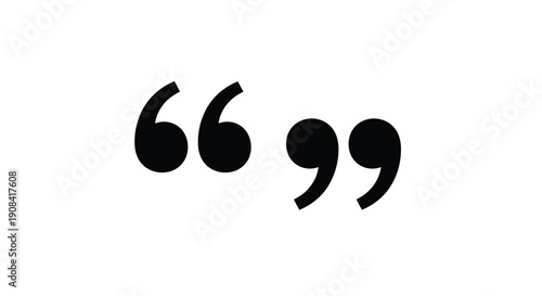 Black quotation marks displayed prominently on a white background