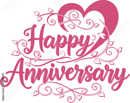 Happy anniversary greeting card design