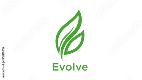 Green leaf logo on white background for business branding and design