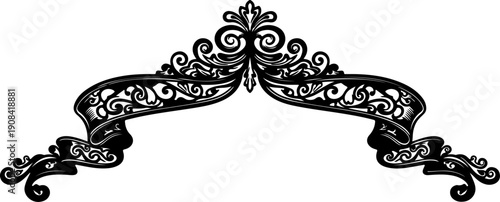 Beautiful vintage ornamental header design featuring intricate Victorian style scrollwork and elegant decorative details