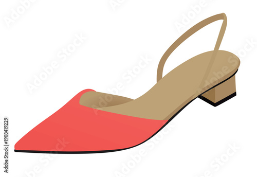 Pink high heel sandal. vector illustration