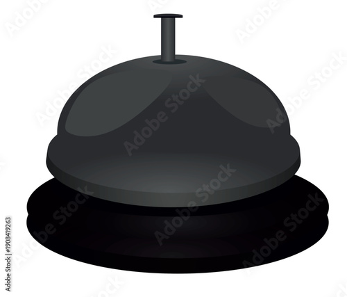 Metallic hotel bell. vector illustration