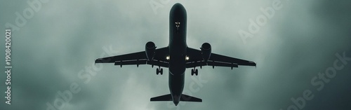 A striking image of an airplane soaring through a dramatic, cloud-laden sky, capturing the essence of travel and adventure.